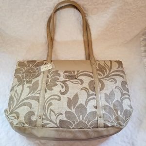 Kim Rogers 100% Linen Stencil Tote Shoulder Bag
